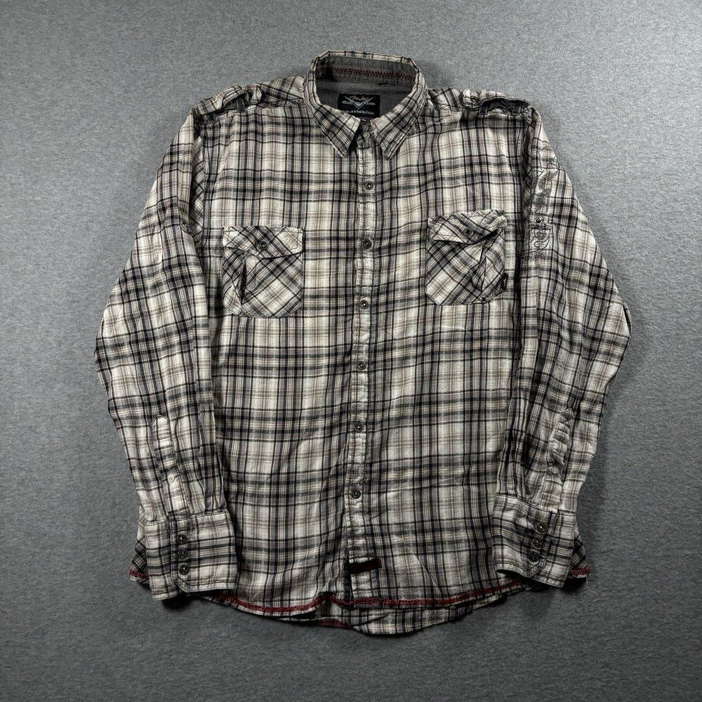 Fender Custom Shop Rock Roll Religion Plaid Button Shirt Mens L Y2K Western